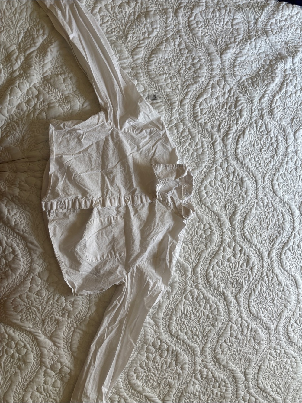 H&M White Long Sleeved Crop Top